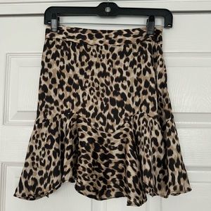 Zara satin leopard print mini skirt